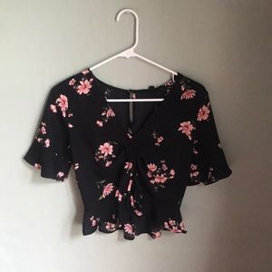 Lydelle floral crop top blouse